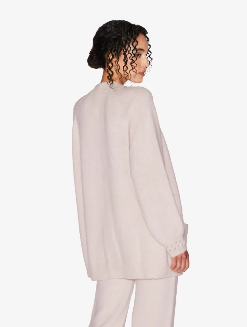 Alpaca Blend Cardigan In Powder Pink