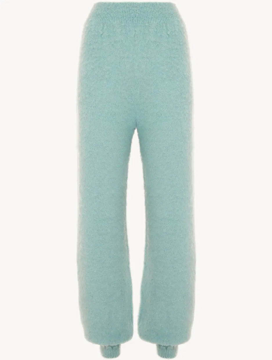 Alpaca Blend Trousers In Almond Green