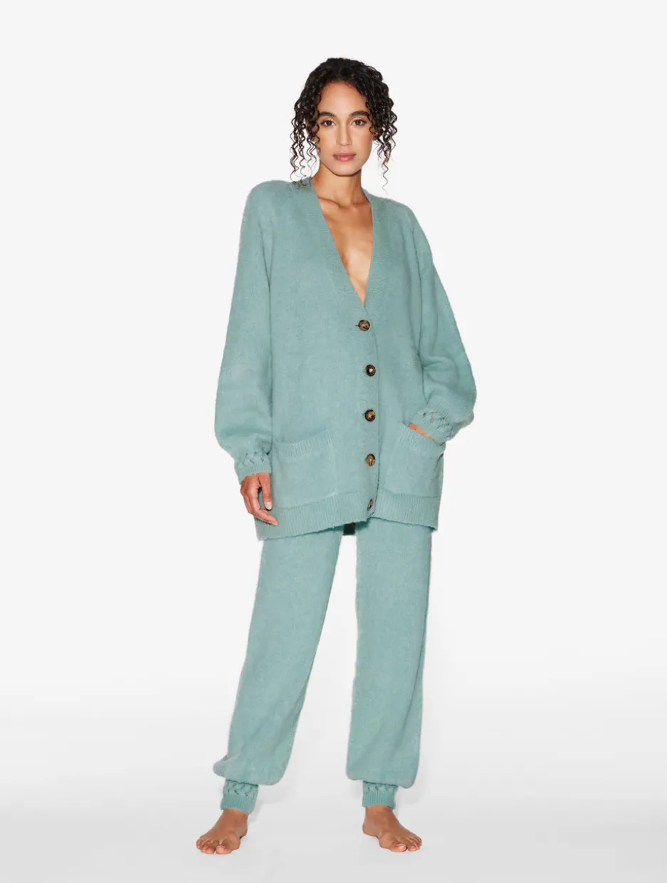 Alpaca Blend Trousers In Almond Green