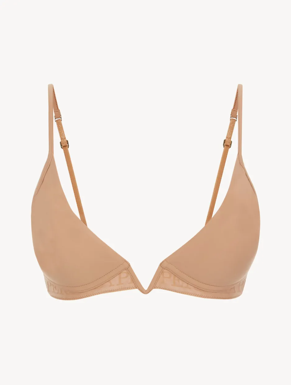 Amaretto-coloured Non-wired Padded Triangle V-bra