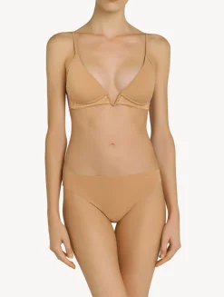 Amaretto-coloured Non-wired Padded Triangle V-bra