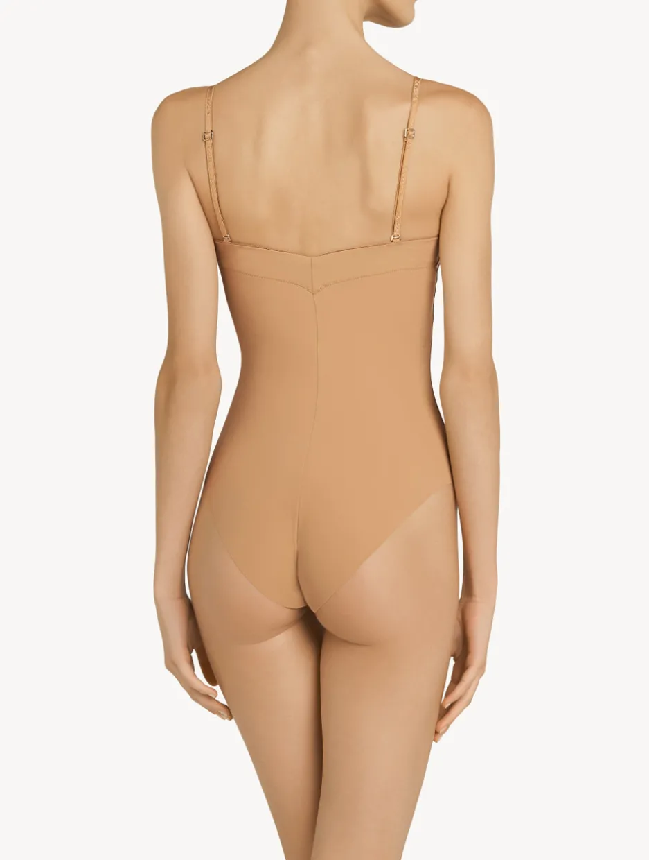 Amaretto-coloured Underwired Padded U-bra Bodysuit