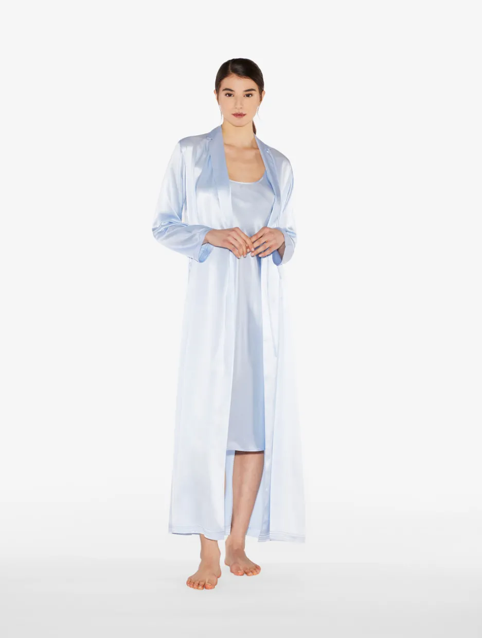 Azure Silk Long Robe