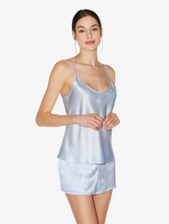 Azure Silk Pajama Shorts
