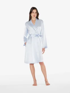 Azure Silk Short Robe
