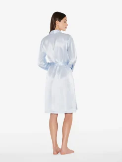 Azure Silk Short Robe