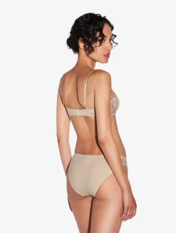 Balconette Bra In Halo And Ivory Nude With Embroidered Tulle