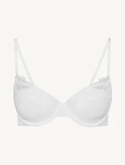 Balconette Bra In Off-white Stretch Tulle