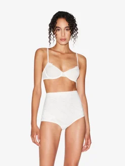 Balconette Bra In Off-white Stretch Tulle