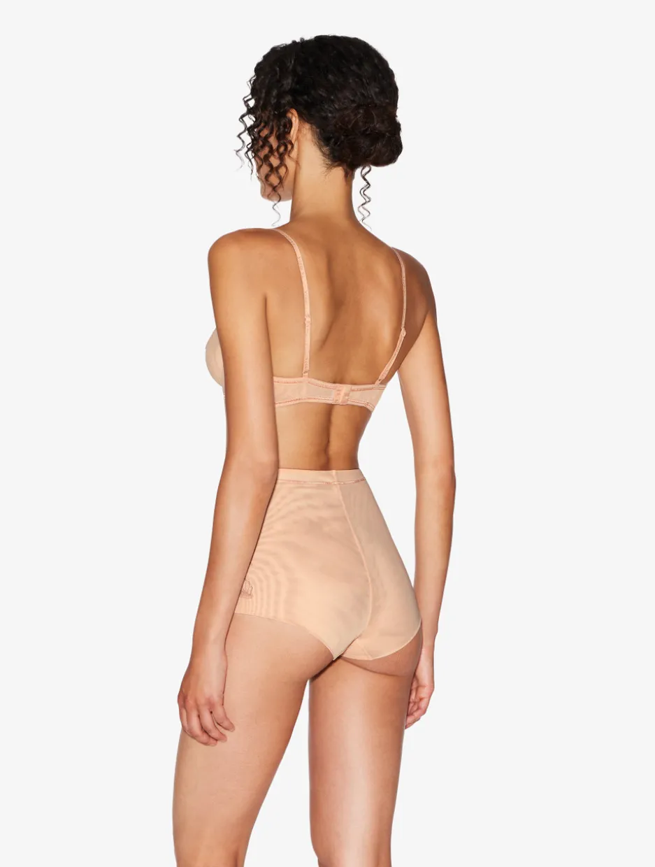 Balconette Bra In Sand Stretch Tulle