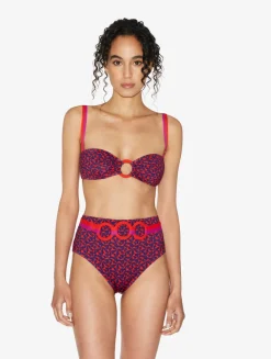 Bandeau Bikini Top In Red And Blue