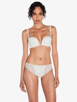 Bandeau Bra In Lys With Embroidered Tulle