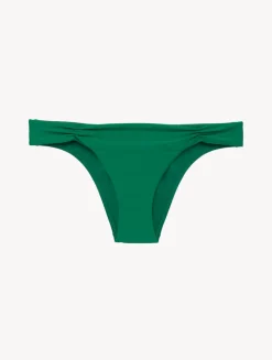 Bikini Brief In Green With Pleat Detailing