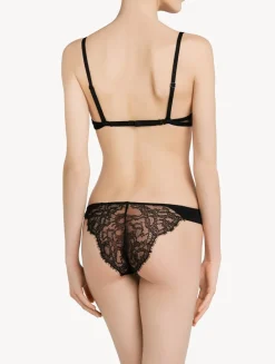 Black Brazilian Brief With Chantilly Lace