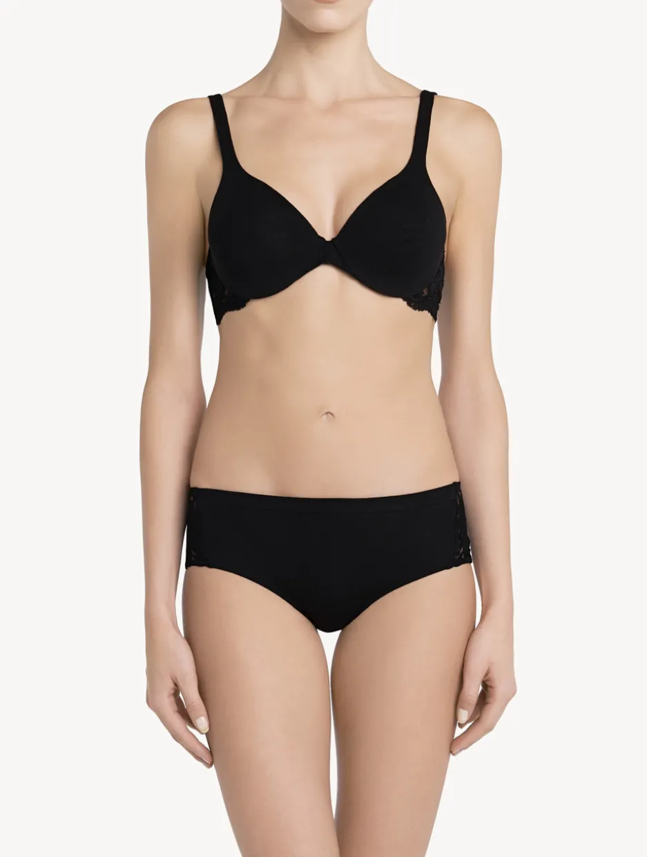 Black Cotton Hipster Briefs