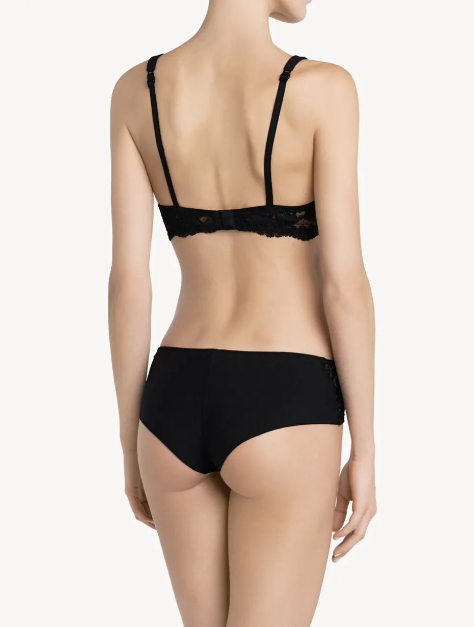 Black Cotton Hipster Briefs