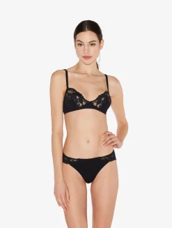 Black Cotton Non-wired Bra