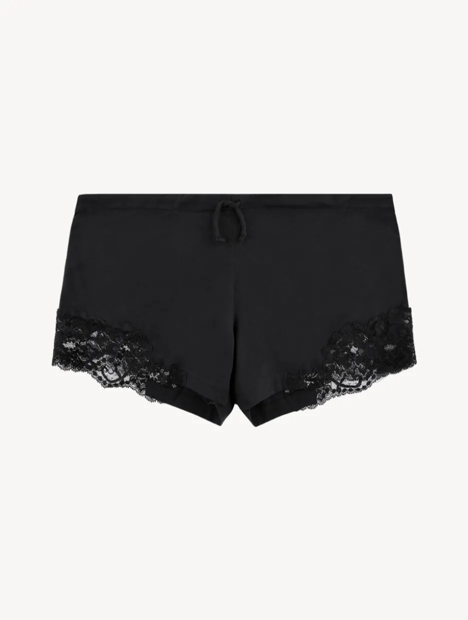 Black Cotton Sleep Shorts