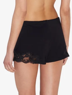 Black Cotton Sleep Shorts