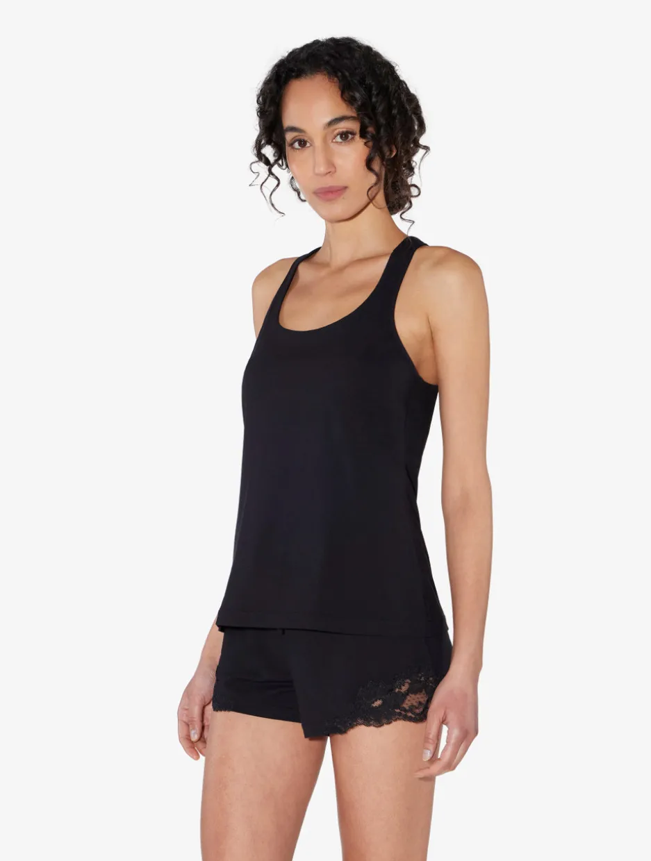 Black Cotton Sleep Shorts