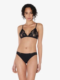 Black Cotton Thong