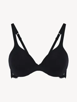 Black Lace And Cotton Underwired Bra