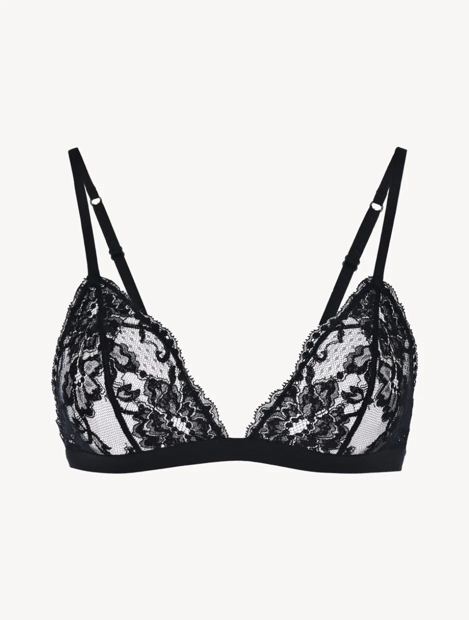 Black Lace Triangle Bra