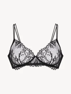 Black Non-wired Leavers Lace Bra