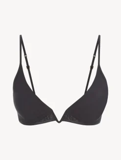 Black Non-wired Padded Triangle V-bra