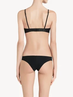Black Non-wired Padded Triangle V-bra