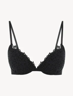Black Push-up Bra With Macramé