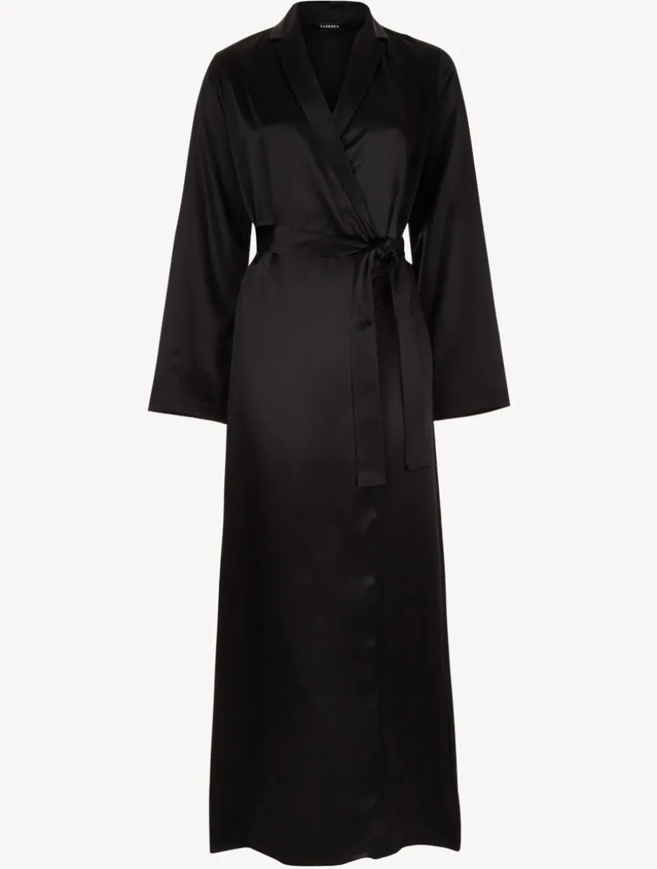 Black Silk Long Robe