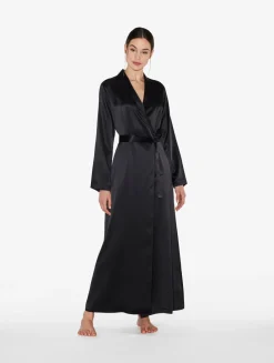 Black Silk Long Robe