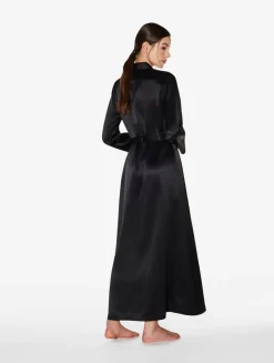 Black Silk Long Robe