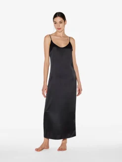 Black Silk Long Slip
