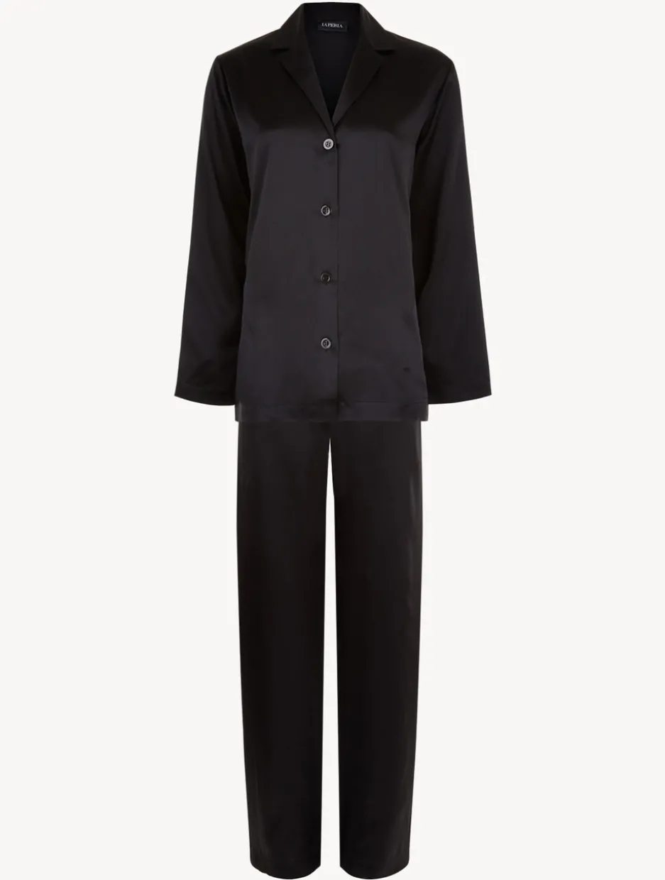 Black Silk Pajama Set
