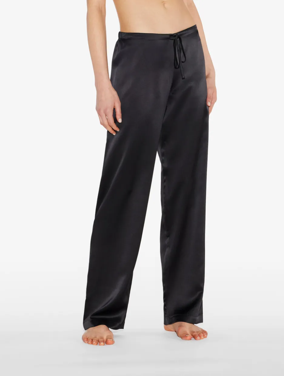 Black Silk Pajama Set