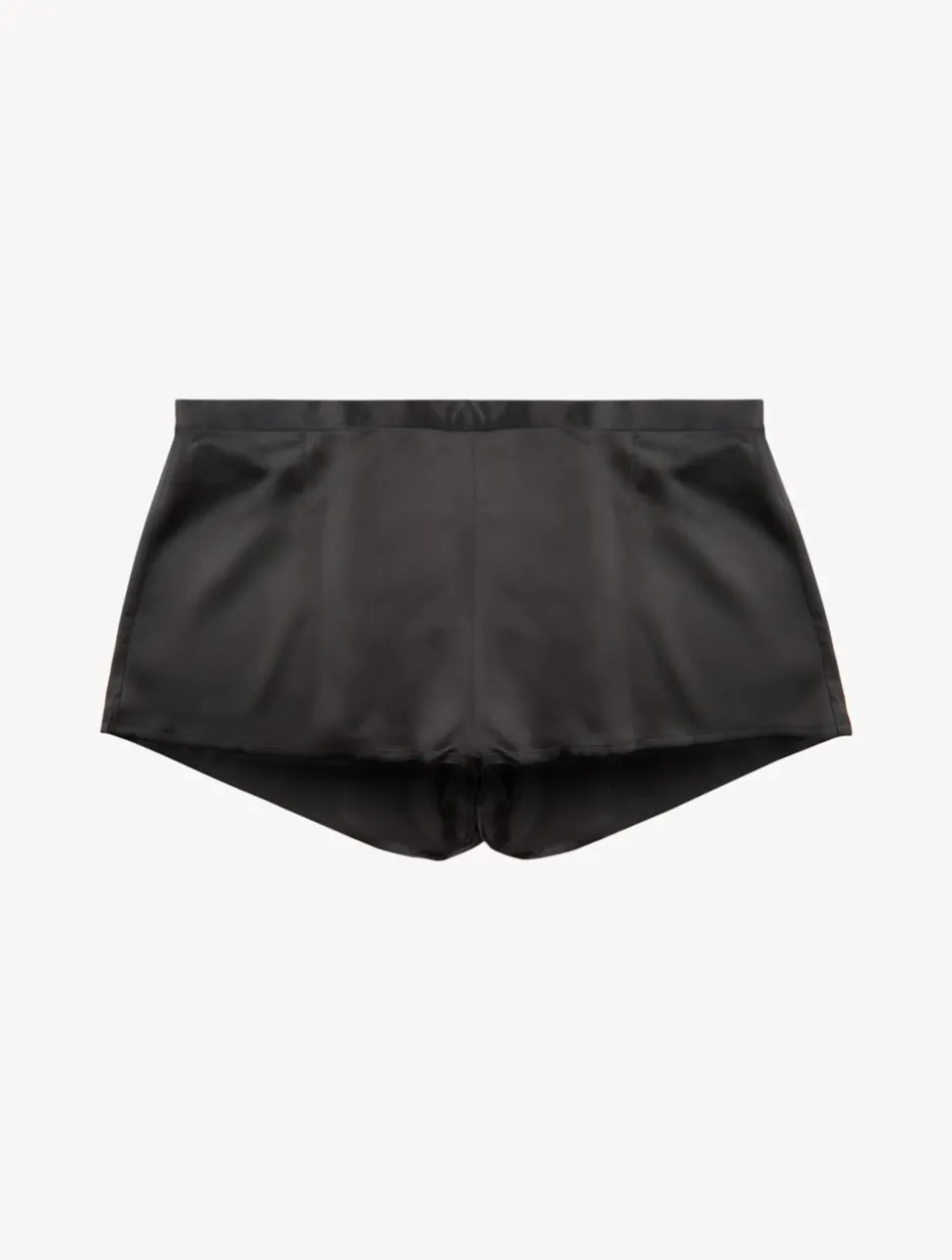 Black Silk Pajama Shorts
