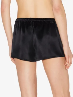 Black Silk Pajama Shorts