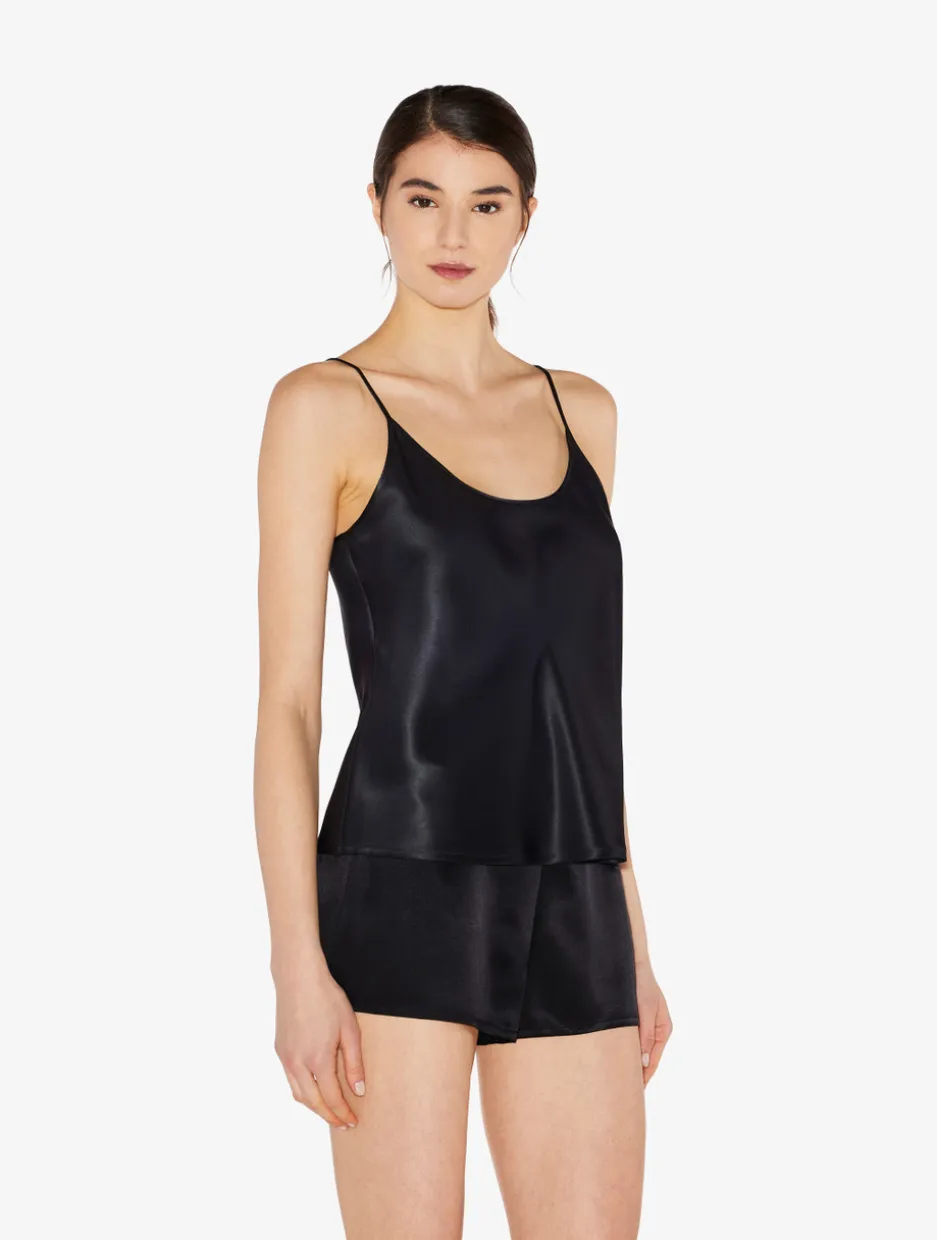 Black Silk Pajama Shorts
