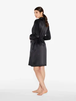 Black Silk Short Robe