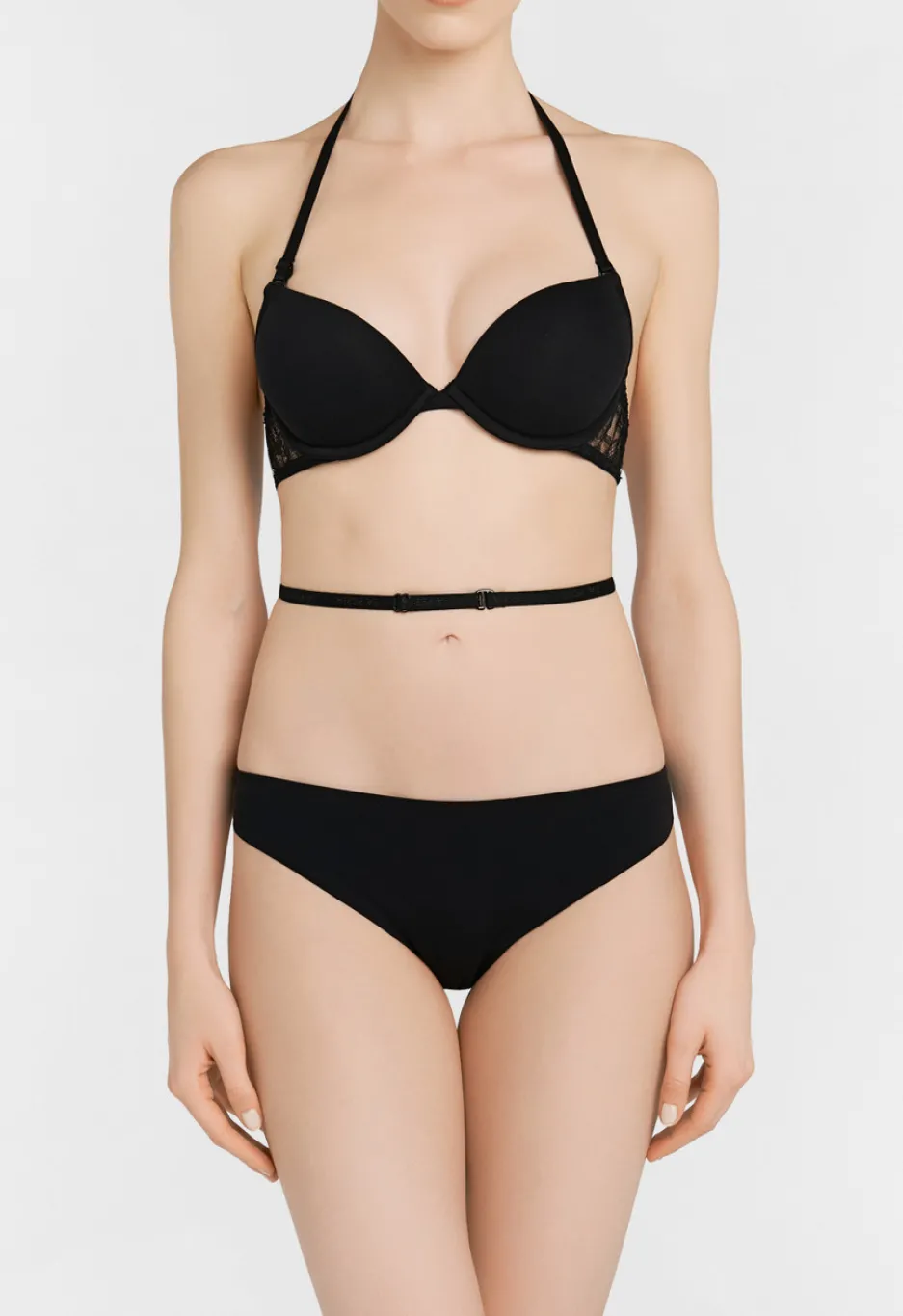 Black T-shirt Multiway Bra With Chantilly Lace