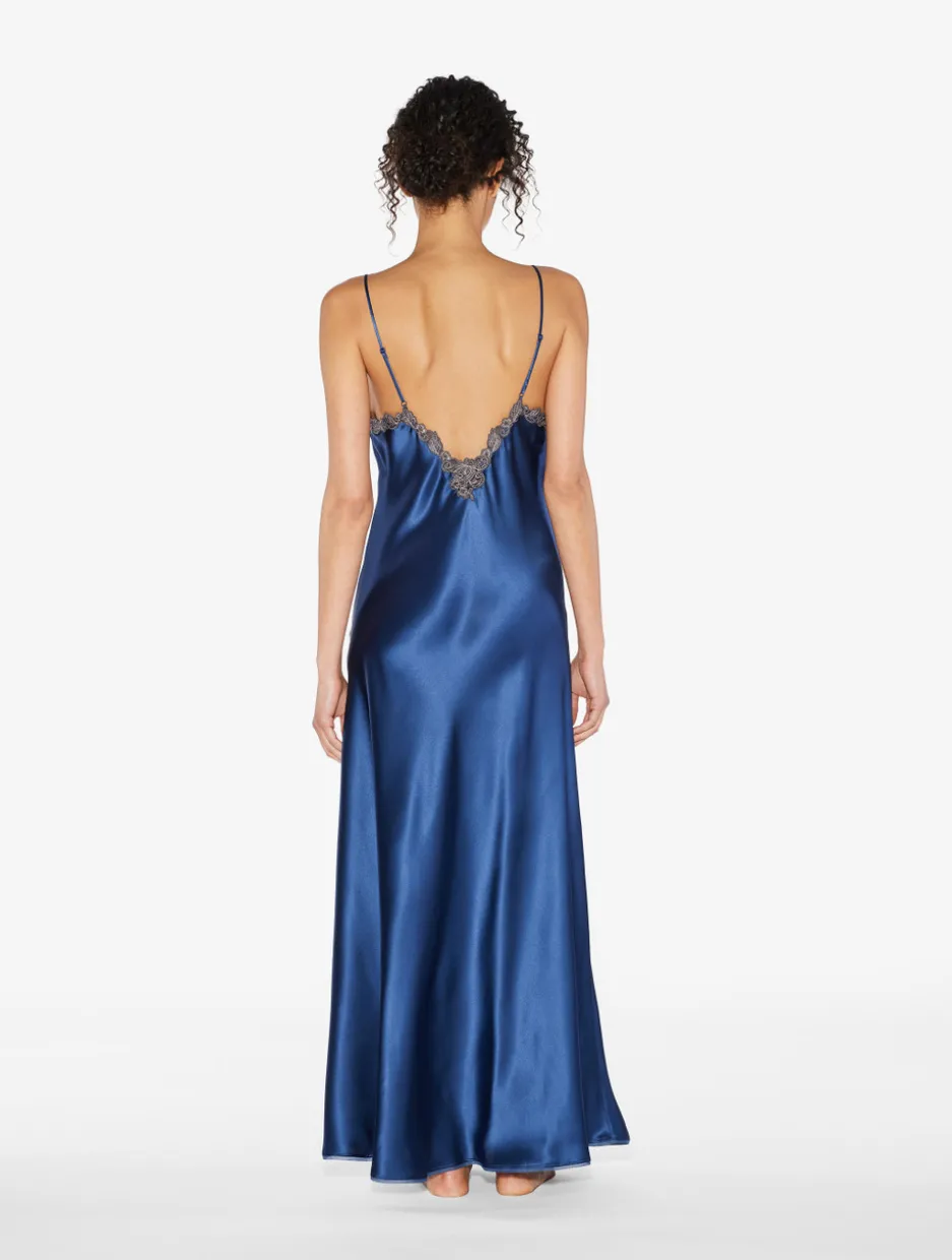 Blue Long Nightgown With Frastaglio
