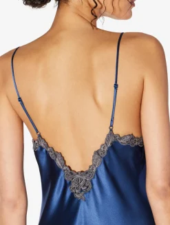 Blue Long Nightgown With Frastaglio