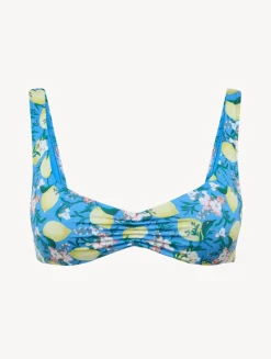 Blue Printed Bikini Top