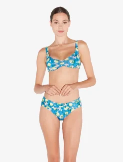 Blue Printed Bikini Top