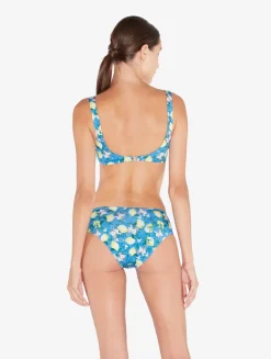 Blue Printed Bikini Top