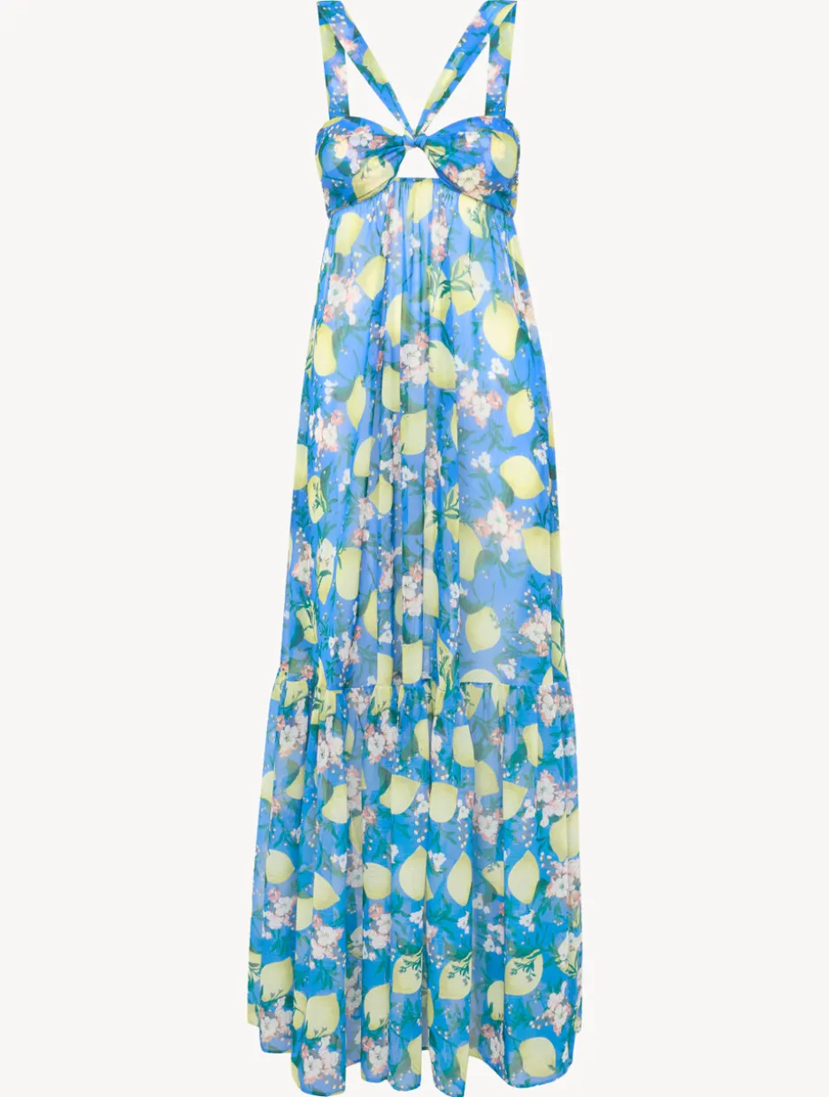 Blue Printed Maxi Dress