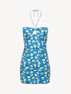 Blue Printed Short Dress