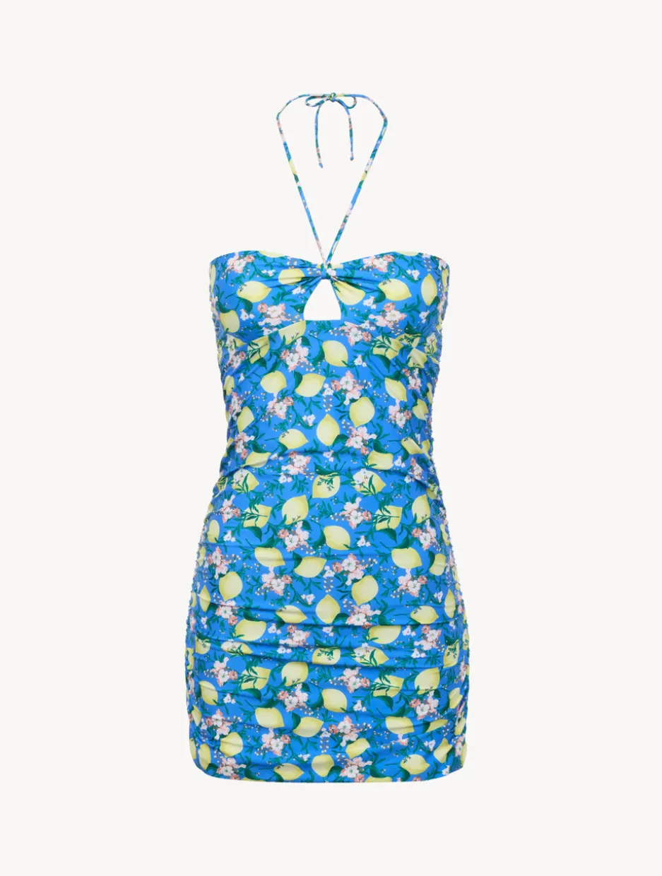 Blue Printed Short Dress